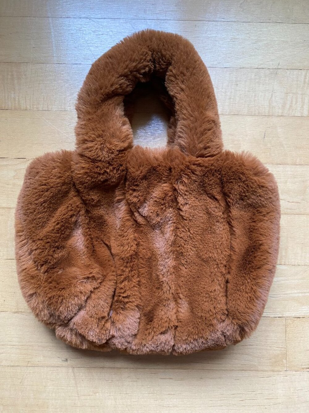 Free People Dolce Faux Fur Teddy Tote Bag Brown - Picture 1 of 4